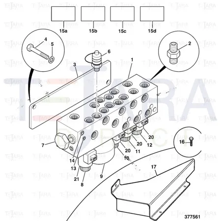 JCB Part No.# 25/221051, Manifold Pilot Blo - JCB Spare Parts