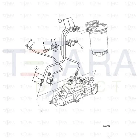 JCB Part No.# 02/201709, PIPE ASSEMBLY FUEL - JCB Spare Parts