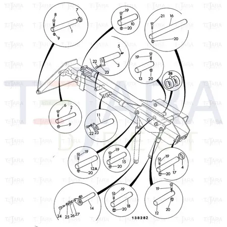 JCB Part No.# 1021/2010, P/PIN 50.75*187 - JCB Spare Parts