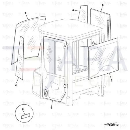 JCB Part No.# 827/80438, (W) WINDSCREEN-TINTED~WLS P120 - JCB Spare Parts