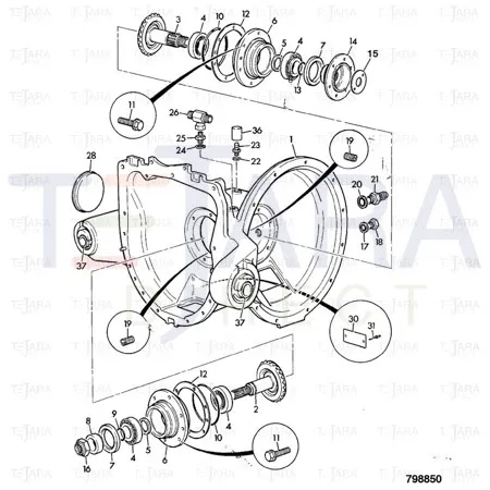 JCB Part No.# 459/10184, KIT - BEVEL PINION & GEAR - JCB Spare Parts