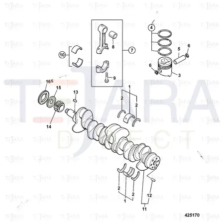 JCB Part No.# 02/801641, PISTON AX GRADE 107.04 - JCB Spare Parts