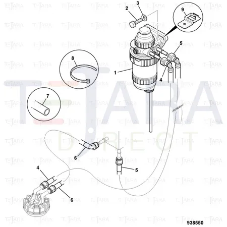 JCB Part No.# 332/D3409, HOSE FUEL - ENGINE-TANK - JCB Spare Parts
