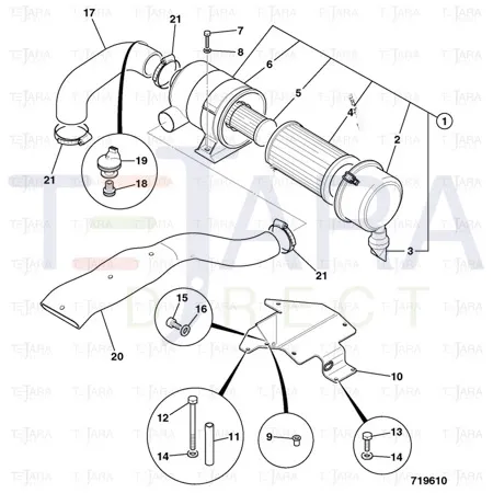 JCB Part No.# 580/12151, AIR CLEANER - JCB Spare Parts