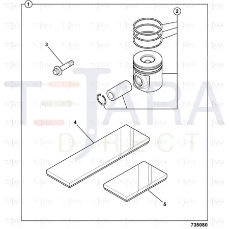 JCB Part No.# 320/09241, PISTON KIT TCA +1.0 O/S - JCB Spare Parts