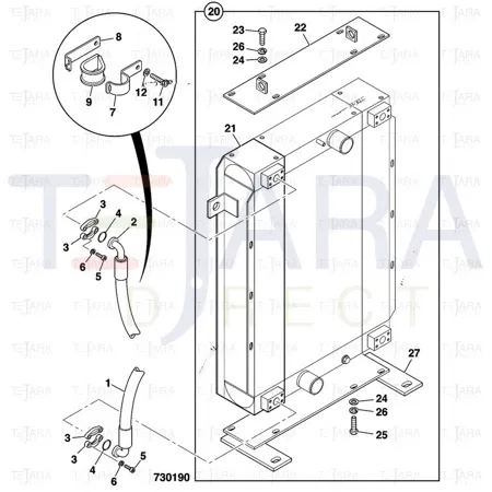 JCB Part No.# 616/80150, Hose - JCB Spare Parts