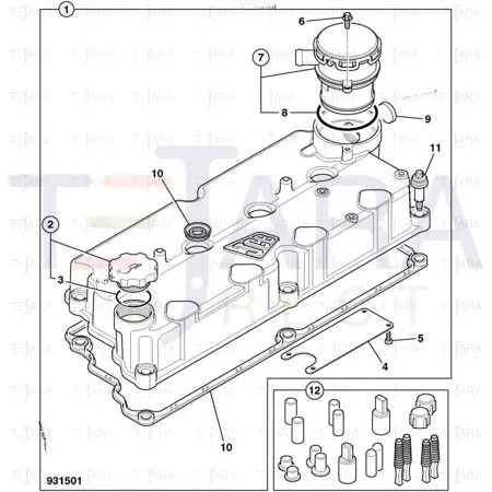JCB Part No.# 320/07698, ROCKER COVER ASSY MT3 - JCB Spare Parts