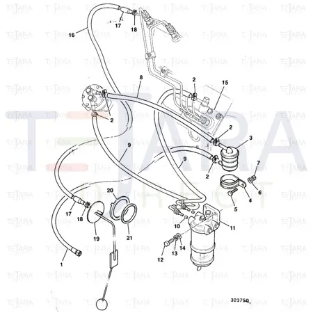 JCB Part No.# 649/38200, HOSE.DIESEL - JCB Spare Parts