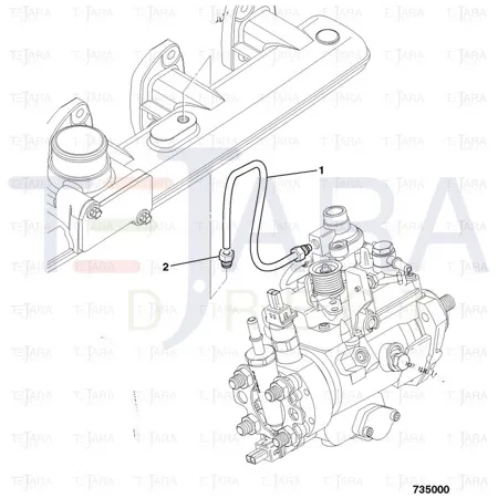 JCB Part No.# 320/06576, PIPE ASSY.BOOST CONTROL - JCB Spare Parts