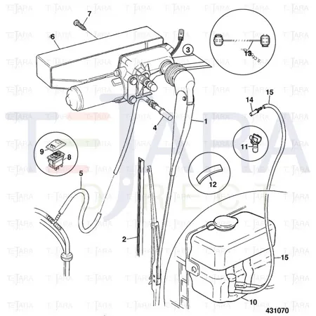 JCB Part No.# 701/58828, SWITCH ACTUATOR WASH/WIPE - JCB Spare Parts