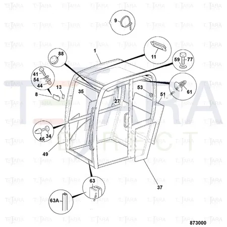 JCB Part No.# 700/20500, INTERIOR LIGHT UNIT - 897.00.12V.JCB - JCB Spare Parts