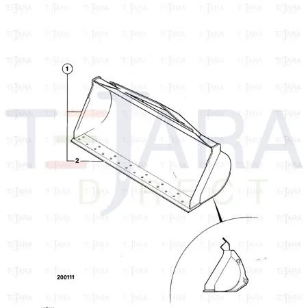 JCB Part No.# 510/99402, Toeplate 2548mm wide 23 holes (Weld-In) - JCB Spare Parts