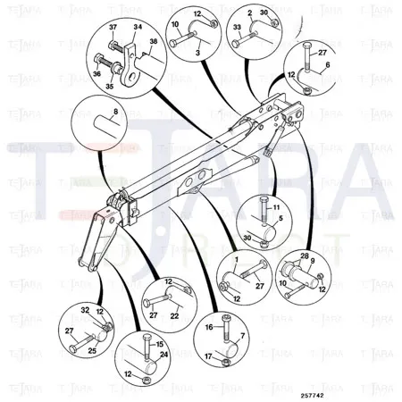 JCB Part No.# 811/70106, P/PIN 50.80/50.70*236.5 - JCB Spare Parts