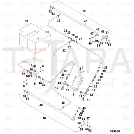 JCB Part No.# 7170/31121, Tube Sprinkler 1098mm - JCB Spare Parts
