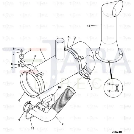 JCB Part No.# 331/59185, EXHAUST BRKT 456 - JCB Spare Parts