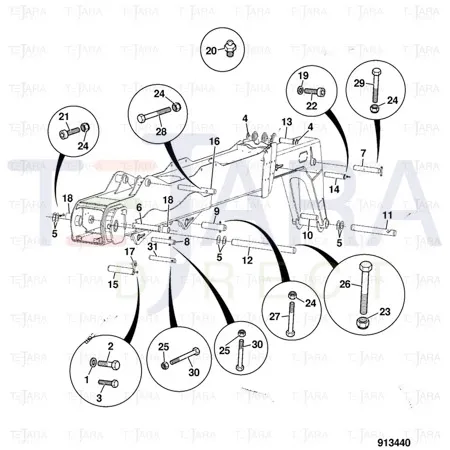 JCB Part No.# 811/90189, Pin Pivot - JCB Spare Parts