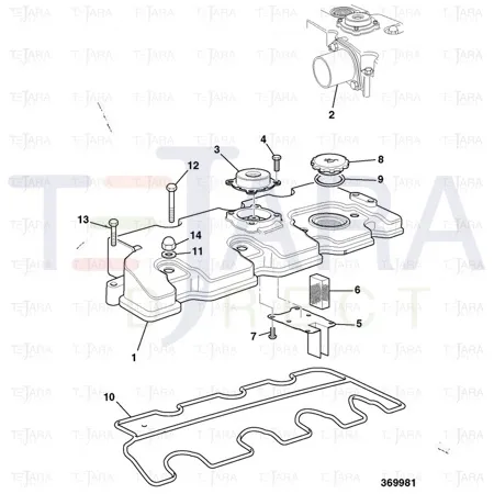 JCB Part No.# 02/634137, COVER -ROCKER - JCB Spare Parts