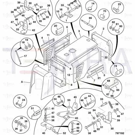 JCB Part No.# 332/U6945, Cable release - JCB Spare Parts