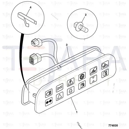 JCB Part No.# 704/50188, (W) (Pre-P)-WARNING LAMP CLUSTER - JCB Spare Parts