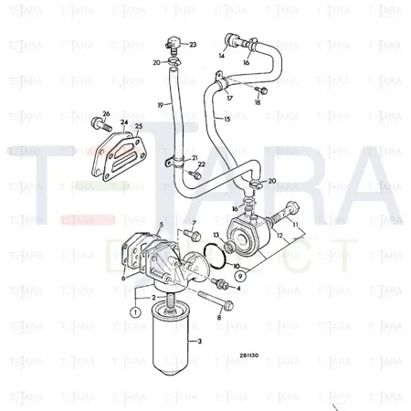 JCB Part No.# 02/201418, HOSE WATER COOLING - JCB Spare Parts