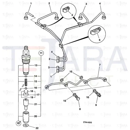 JCB Part No.# 02/201832, PIPE,INJECTOR - JCB Spare Parts