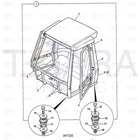 JCB Part No.# 265/00241, CAB MNT.60 shore - JCB Spare Parts