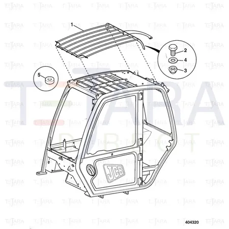 JCB Part No.# 335/08856, WA ROOF GUARD - JCB Spare Parts
