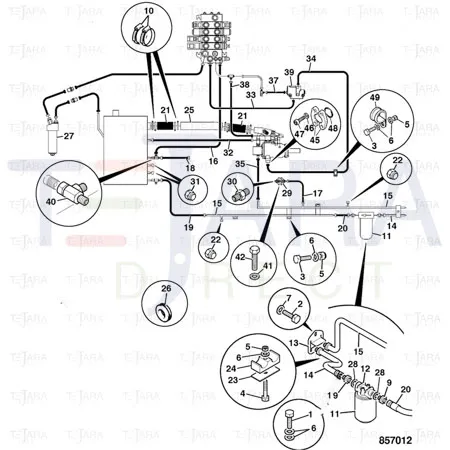 JCB Part No.# 816/90079, ADAPTOR TEE M/F/M (R) - JCB Spare Parts
