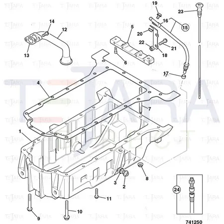 JCB Part No.# 02/202999, GASKET OIL SUMP - JCB Spare Parts