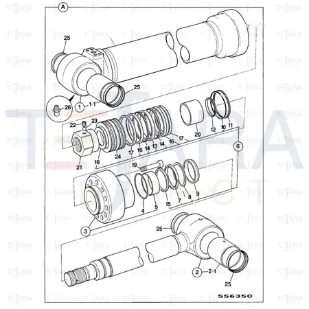 JCB Part No.# 331/39044, ROD, PISTON  85mm dia - JCB Spare Parts