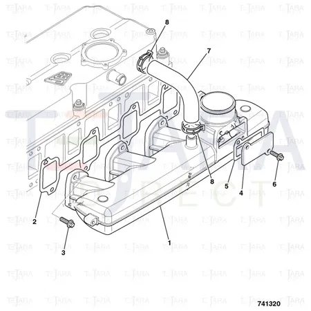 JCB Part No.# 320/05564, HOSE.BREATHER NAT.ASP - JCB Spare Parts