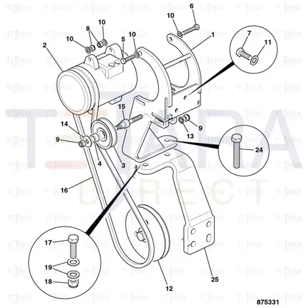 JCB Part No.# 332/S8342, BEARING SUPPORT - JCB Spare Parts
