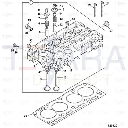 JCB Part No.# 02/202934, Spring valve - JCB Spare Parts