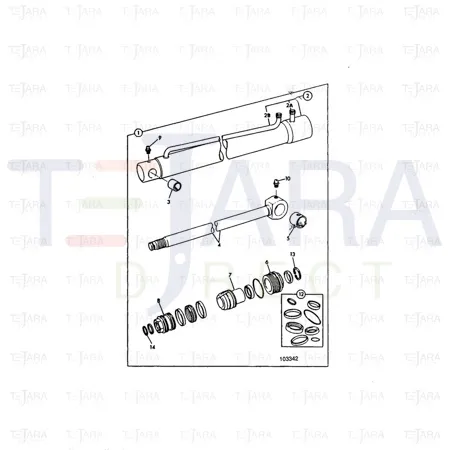 JCB Part No.# 1207/0019, SPRING BUSH 44.8 * 83 Long - JCB Spare Parts