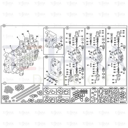 JCB Part No.# 998/10404, Kit sealing lift section - JCB Spare Parts