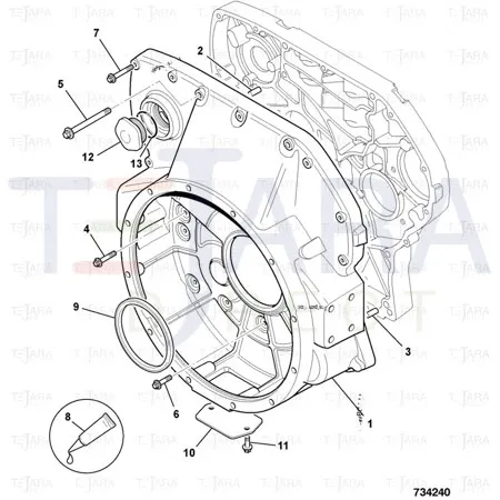 JCB Part No.# 320/05021, ACCESS COVER.FLYWHEEL HSG - JCB Spare Parts