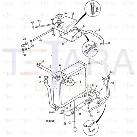 JCB Part No.# 834/00772, HOSE TRANS/OIL COO - JCB Spare Parts
