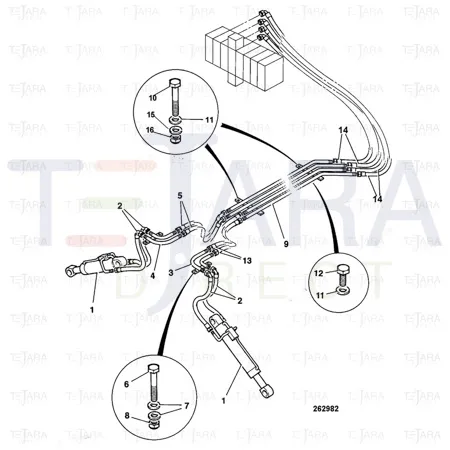 JCB Part No.# 612/36500, HOSE 3/8BSP 520mm - JCB Spare Parts