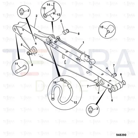 JCB Part No.# JHP0037, NIPPLE:GREASE - JCB Spare Parts