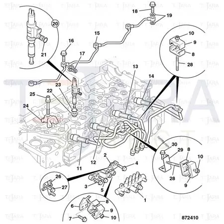 JCB Part No.# 02/802258, Pipe fuel inject - JCB Spare Parts