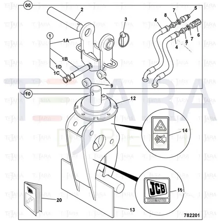 JCB Part No.# 990/88201, Pin pivot 230mm - JCB Spare Parts