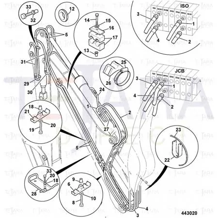 JCB Part No.# 821/10425, PIPE SUPPORT - JCB Spare Parts