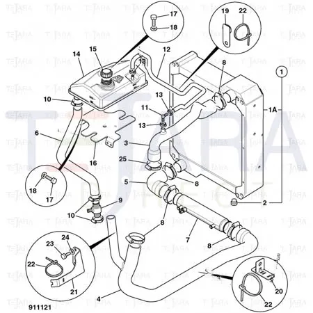 JCB Part No.# 834/11396, HOSE - TOP - JCB Spare Parts