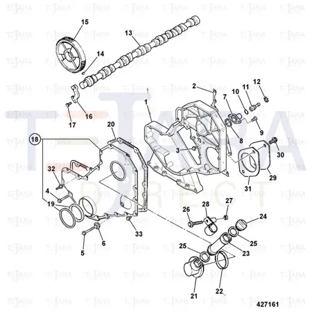 JCB Part No.# 02/911437, Housing timing gea - JCB Spare Parts