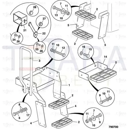 JCB Part No.# 331/47610, FLEXI-STEP, RH - JCB Spare Parts