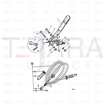 JCB Part No.# 910/36500, CABLE BRAKE - JCB Spare Parts