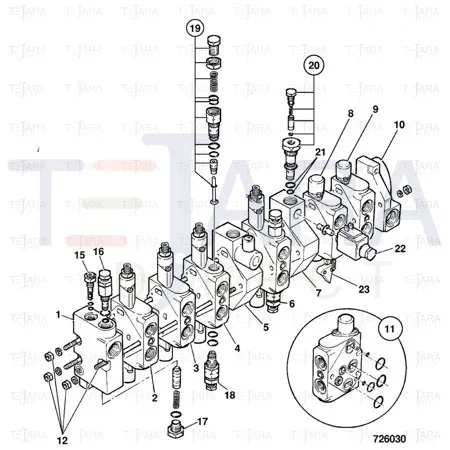 JCB Part No.# 25/220841, VALVE SECTION - JCB Spare Parts