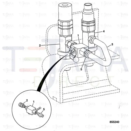 JCB Part No.# 45/920057, BALL VALVE 9/16UNF (P564) - JCB Spare Parts