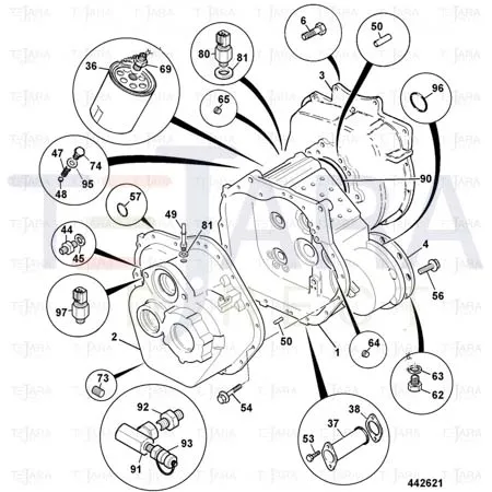 JCB Part No.# 459/30338, REAR CASE M/C 6 SPEED - JCB Spare Parts