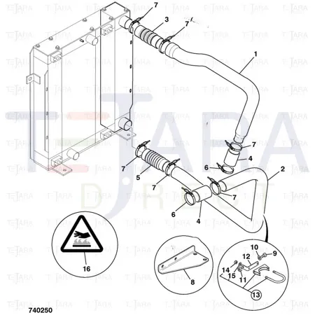 JCB Part No.# 834/10717, MOULDED HOSE - SILICON - JCB Spare Parts